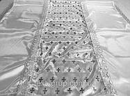 Покривало ритуальне Хрестики срібло , бока рівні