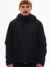 Куртка демісезонна з мікрофлісом та стьобаними деталями "Варріор", чорний