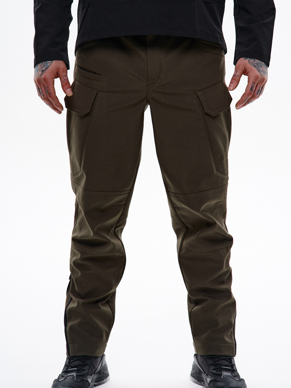 Карго штани з софтшелу "Варріор", хакі, фото 1
