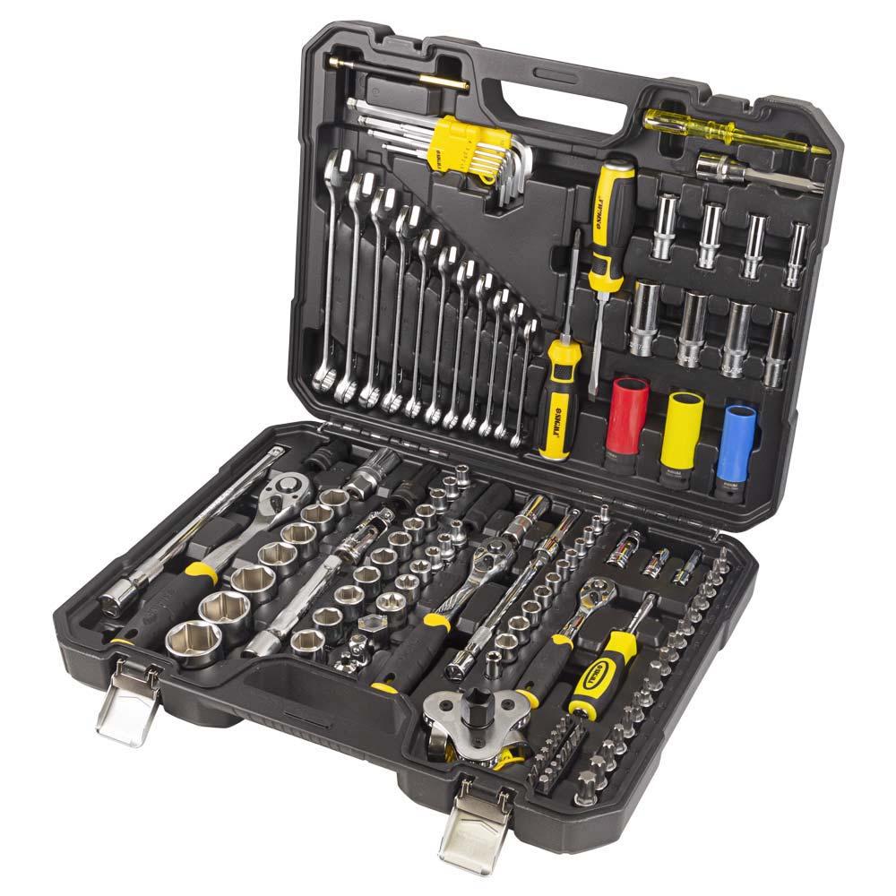 Набір насадок торцевих і біти, ключів, інструментів 1⁄4" 3⁄8" 1⁄2" 128 шт CrV SIGMA (6003791), фото 1