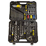 Набір насадок торцевих і біти, ключів, інструментів 1⁄4" 3⁄8" 1⁄2" 128 шт CrV SIGMA (6003791), фото 3