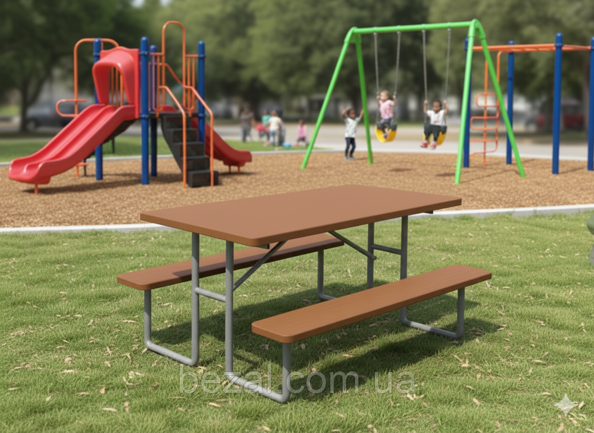 Столик з лавками для дитячого майданчика Kompred OL901, фото 1