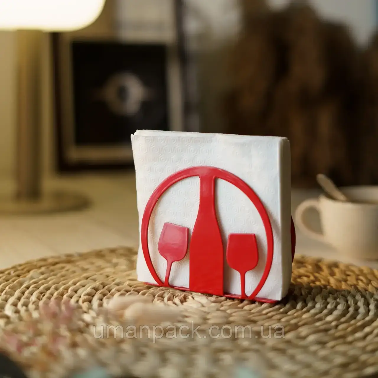 Підставка для серветок для. Колір червоний. 13х11x4см