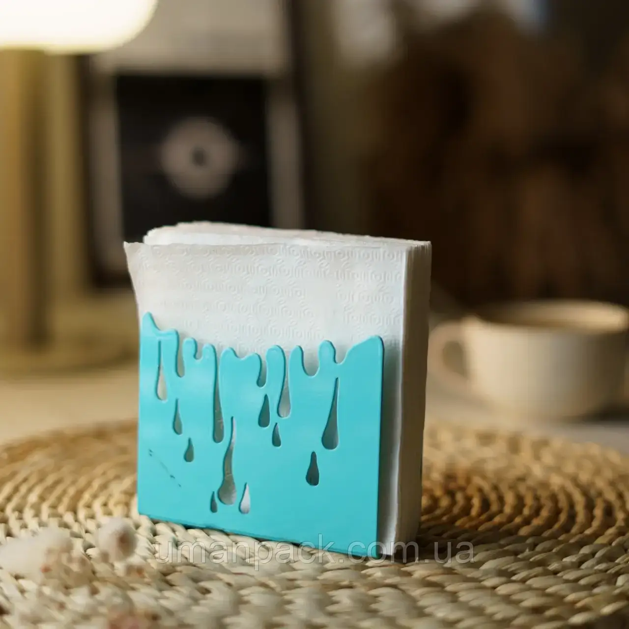 Підставка для серветок для. Колір бірюзовий. 13х10x4см