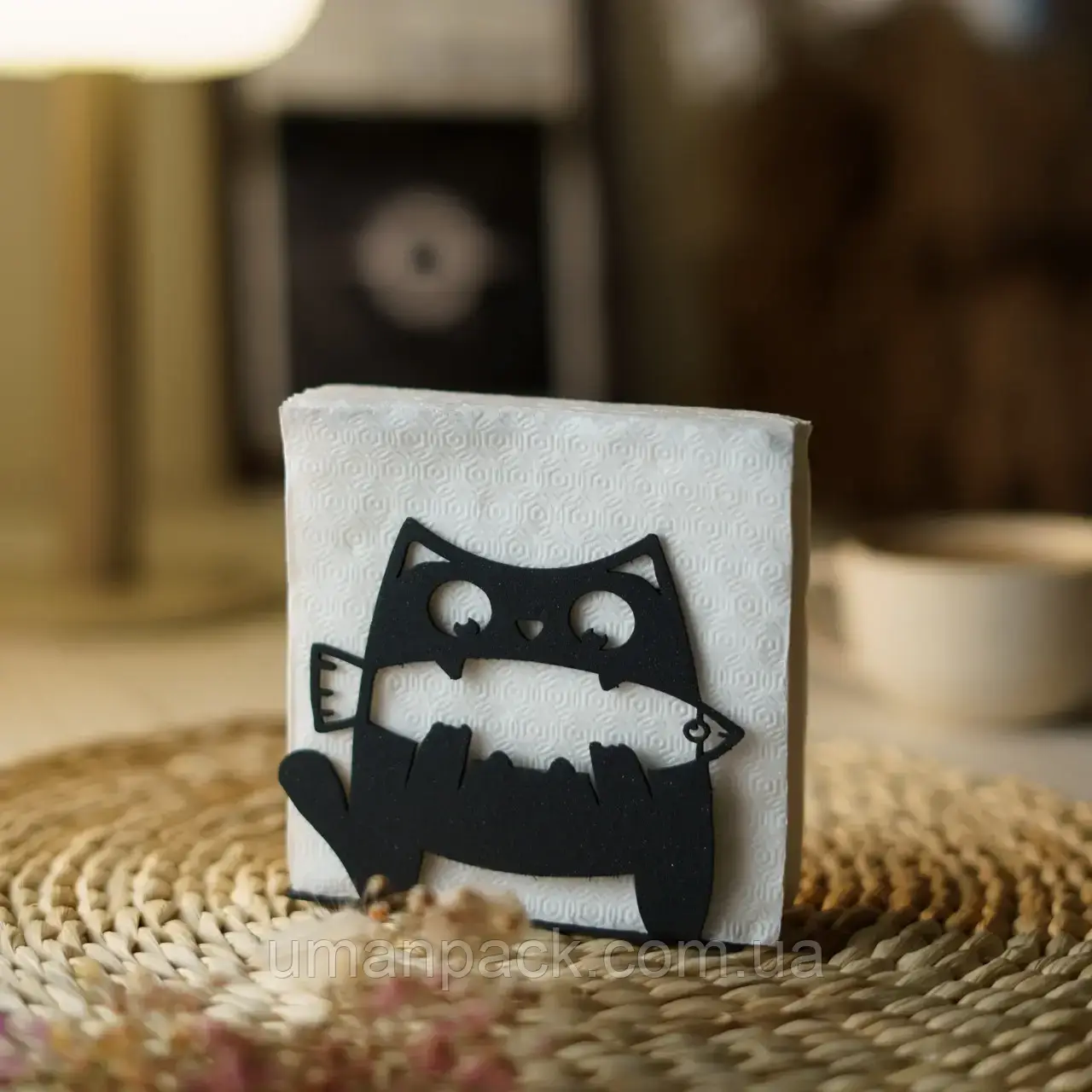 Підставка для серветок для. Колір чорний. 13х13x4см