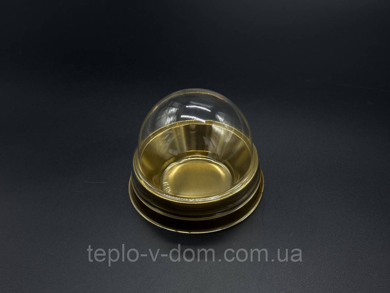 Упаковка купольна для тістечка. Колір золотий 6,5х5х7см Набір 10шт