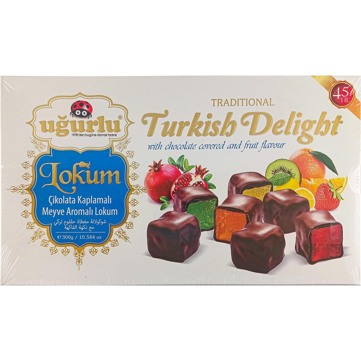 Рахат лукум Uğurlu Фруктовий в шоколаді 300г