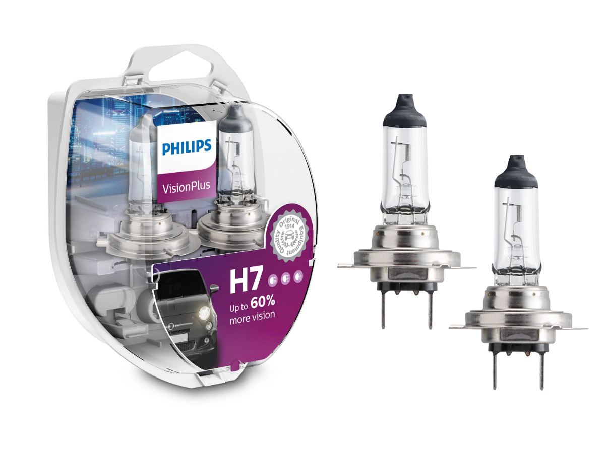 Комплект галогенових ламп PHILIPS 12972VPS2 H7 55W 12V PX26d VisionPlus, фото 1