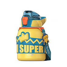 Дитячий термос 560 мл з нержавіючої сталі з ремінцем Жовтий HPGM8852Y