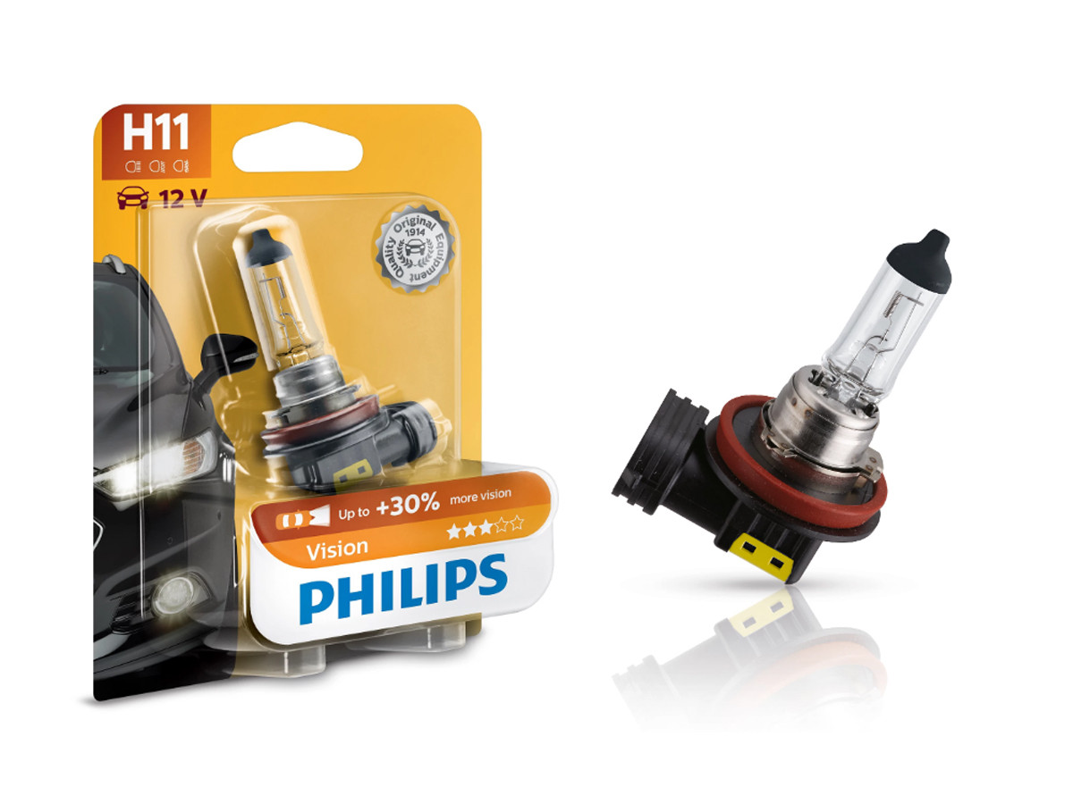 Галогенова лампа PHILIPS 12362PRB1 H11 55W 12V PGJ19-2 Premium +30%, фото 1