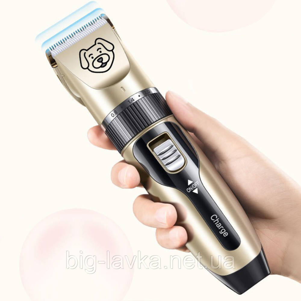 Машинка для стрижки тварин BaoRun USB з насадками бездротова, фото 1