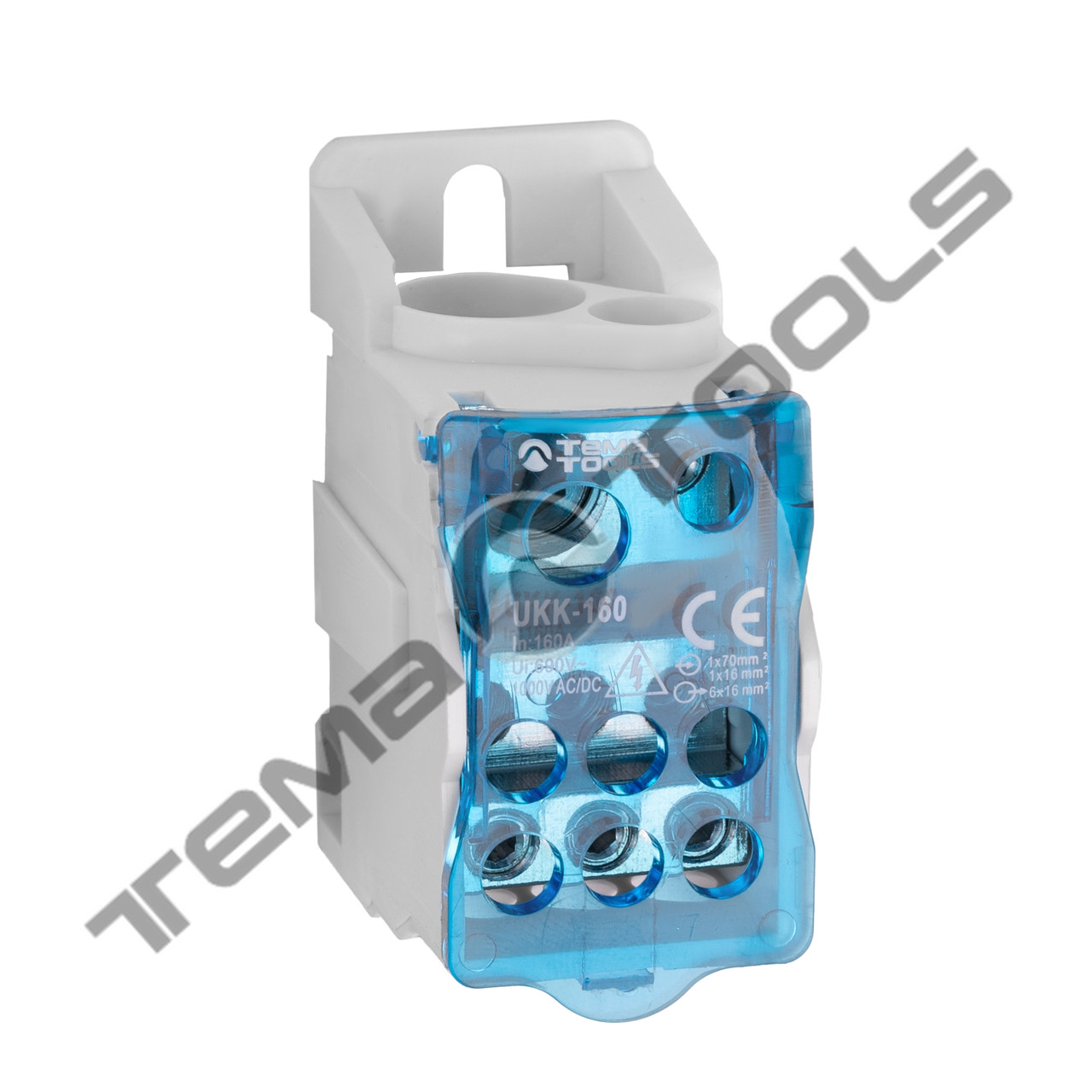 Блок розподільний 160А на DIN-рейку Синій