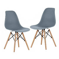 Крісло для кухні на ніжках Bonro В-173 FULL KD сіре (2шт)