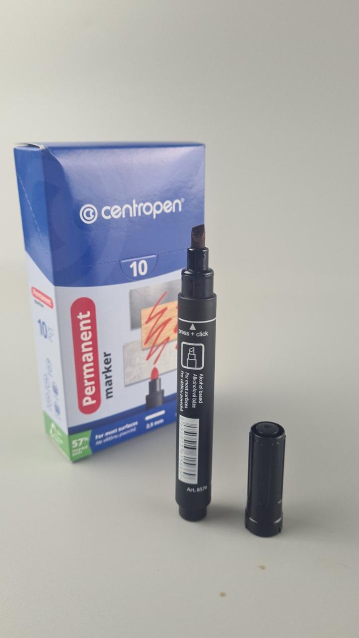 Маркер перманентний 1.0 -4,6 mm скошений тм Centropen код8576 (10 шт), фото 1