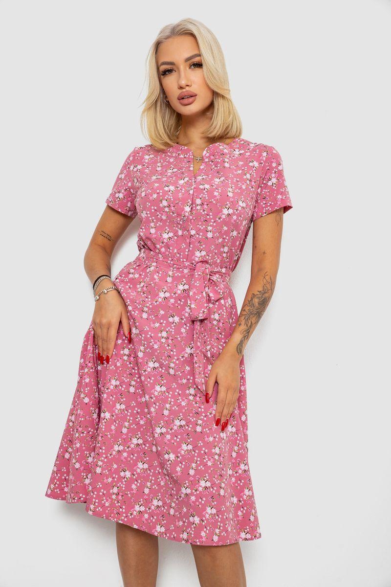 Сукня софт із принтом, колір пудровий, 230R1111, фото 1