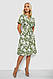 Плаття софт на запах із принтом, колір оливковий, 230R0107, фото 2