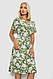 Плаття софт на запах із принтом, колір оливковий, 230R0107, фото 3