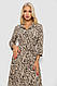 Сукня софт на ґудзиках із принтом, колір моко, 230R117, фото 2