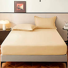 Універсальне водонепроникне простирадло-наматрасник на резинці GSG-033 200х220+28 см Кремовий