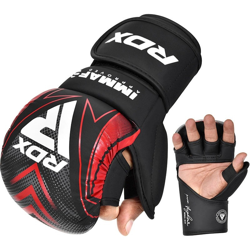 Рукавиці для ММА (Греплінгові рукавички) RDX схвалено IMMAF M Red (капа в комплекті)