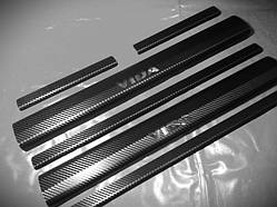 Захист порогів - накладки на пороги ZAZ VIDA з 2003- (Premium carbon)