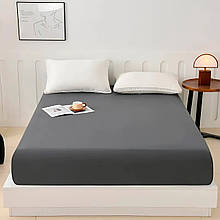 Універсальне водонепроникне простирадло-наматрасник на резинці GSG-033 200х220+28 см Сірий