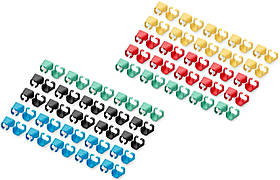 Кліпси DIGITUS для патч-кордів, різнокольорові, 5х20 шт.