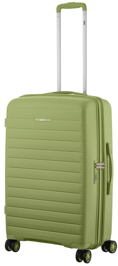 Валіза 2E, Aero, поліпропілен, середня, 63/78 л, TSA, 4 колеса, EXP, оливково-зелений, фото 1