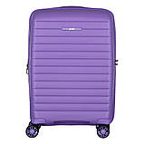 Валіза 2E, Aero, поліпропілен, мала, 35/44 л, TSA, 4 колеса, EXP, лавандовий, фото 3