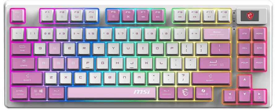 Клавіатура механічна MSI FORGE GK600 TKL W VIOLET UA 83key, mechanical Linear, USB-A, Wireless, Bluetooth,, фото 1