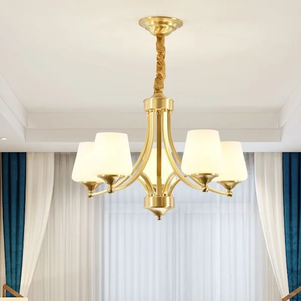 Світлодіодна люстра Дзвін 5027 (Золота) 5 плафонів