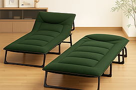 Розкладне ліжко (розкладачка) з вбудованим матрацом LEOBRO Green (LB-FB-S1-GRN)