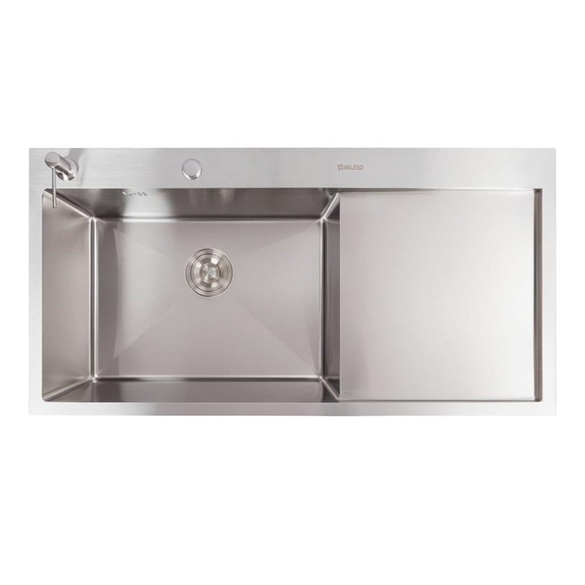 CM 100*50 L Мийка нержавійка Valeso Handmade (круглий сифон 3,0/0,8), фото 1