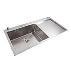 CM 100*50 L Мийка нержавійка Valeso Handmade (круглий сифон 3,0/0,8), фото 5