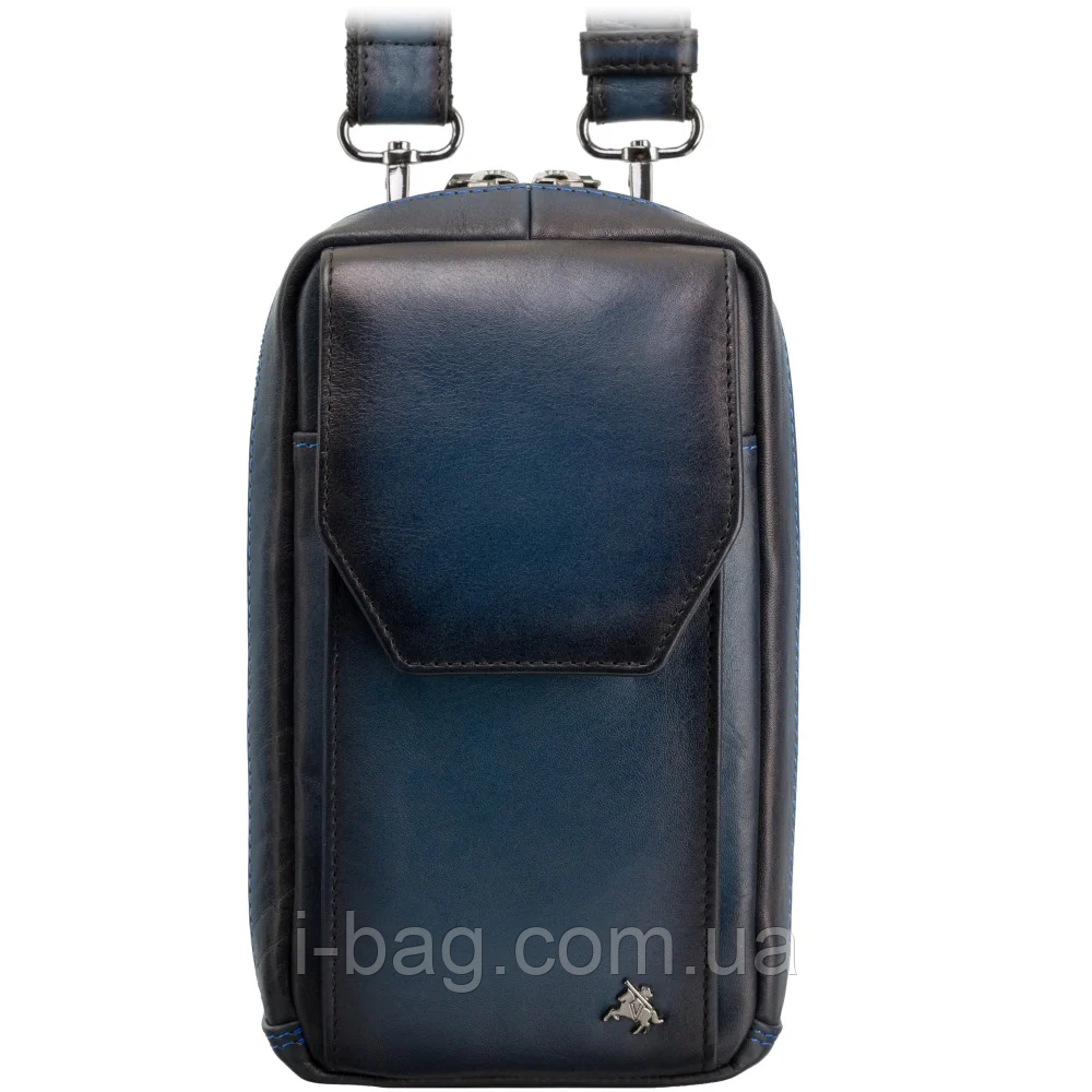 Шкіряна сумка через плече Visconti AT45 Alex (Burnish Blue), фото 1