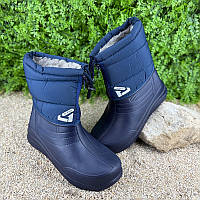 Жіночі чоботи пінові утеплені на блискавці Е-003091- Сині