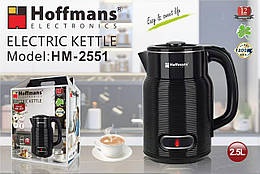 Електрочайник Hoffmans HM-2551 2,5л 1800 Вт з термостійким корпусом чорний