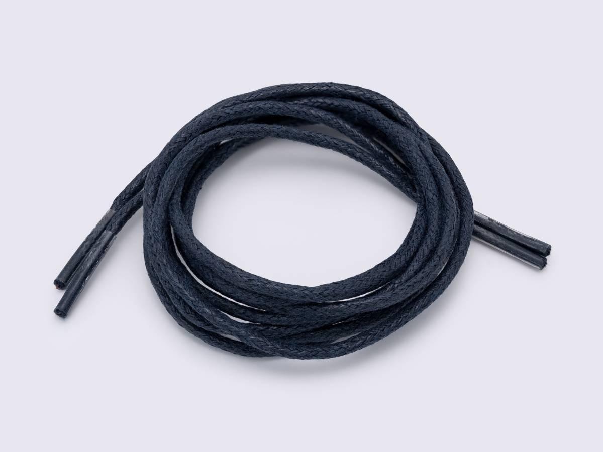 Шнурки (без упаковки) круглі вощені 2 мм, 90 см, кол. темно-синій, фото 1