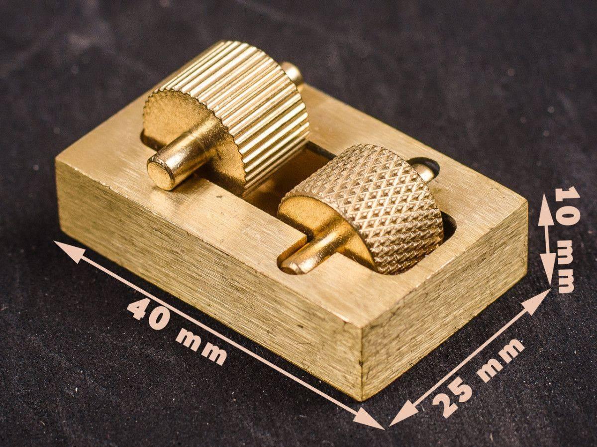 Роликова ванночка для фарбування урізу шкіри латунна, фото 1