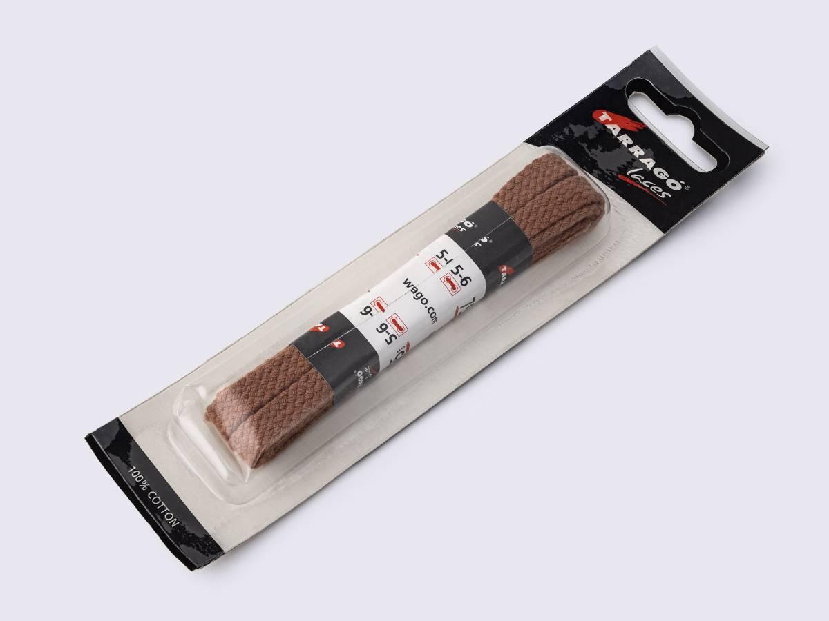 Шнурки кол.коньяк 75 см,ширина 8.5 мм,плоскі (HT01)(49)Tarrago, фото 1