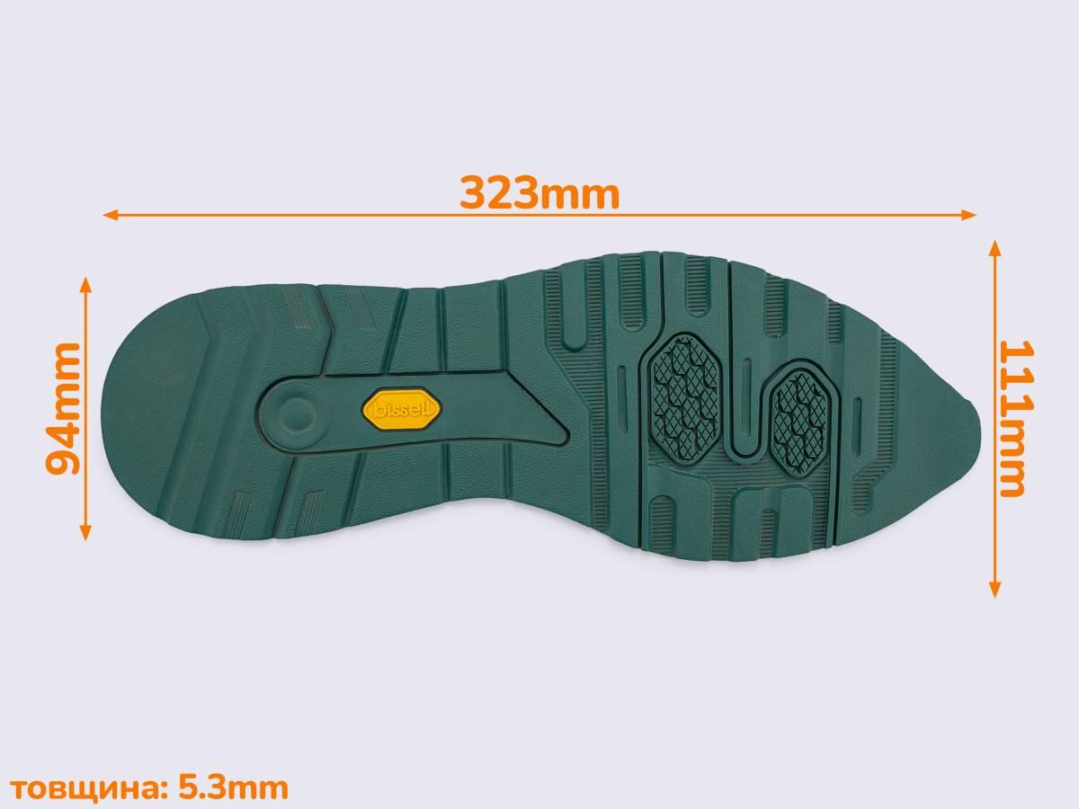 Гумова підошва/слід для взуття BISSELL BL-23, кол.#11 зелений, розмір 42-43, фото 1