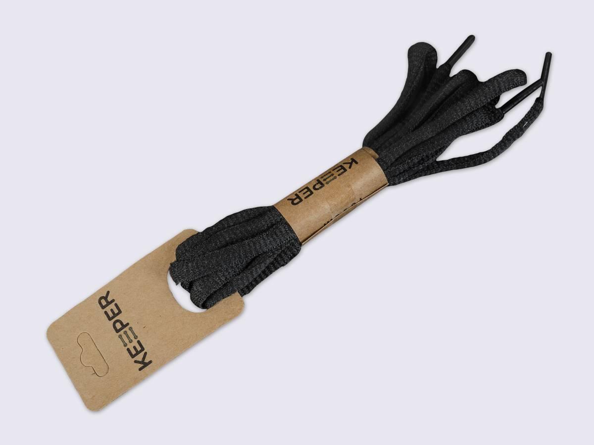 Шнурки (в упаковці) спортивні об'ємні, 120 см, кол. чорний, фото 1