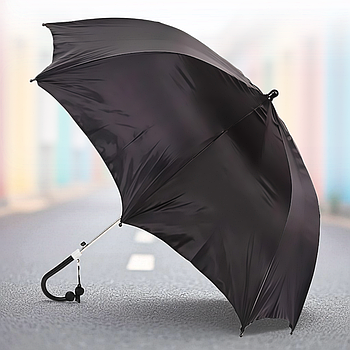 Дитяча парасолька-тростина з напівпрозорим куполом 75 см і свистком Чорний X2044