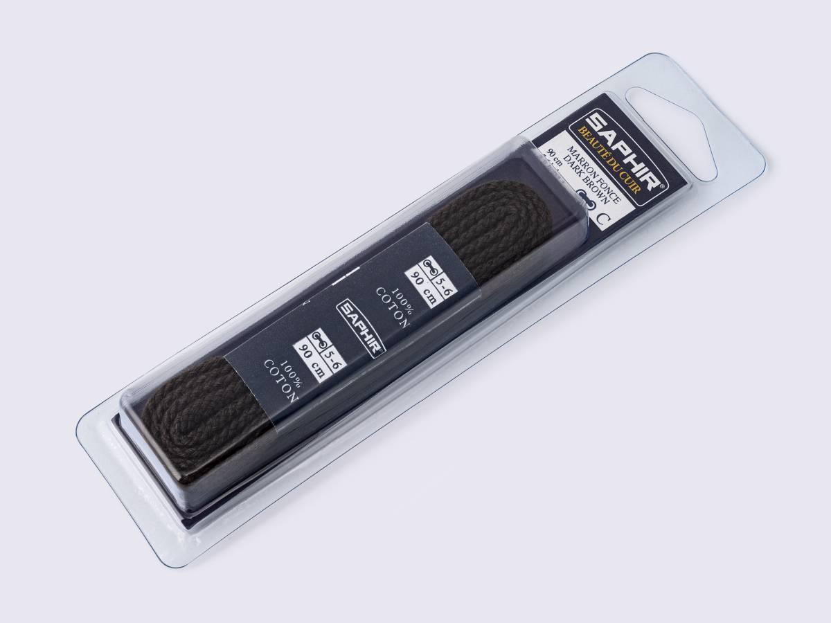 Шнурки для взуття Saphir арт. 242, 90 см, плоскі, кол. темно-коричневий (05), фото 1