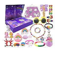 Адвент календар з прикрасами Єдиноріг, Адвент-календар з милими аксесуарами, Дитячий календар