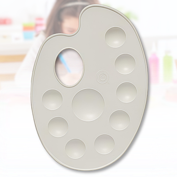 Пластикова художня палітра на 9 кольорів з відсіком для змішування