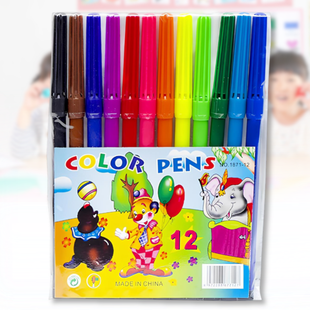 Набір фломастерів на 12 кольорів для творчості "Мультики" 1871-12 Упаковка 12 шт., фото 1