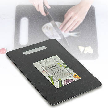 Пластикова обробна дошка 30х20х0,6 см для нарізки продуктів на кухні JB-1177 Чорна