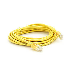 Патч-корд литий RITAR, UTP, RJ45, Cat.5e, 5m, жовтий, Cu (мідь) Q300(1966036814)