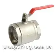 Кран кульовий латунний нікельований Ду50 (2") ВВ важіль Ру16, фото 1